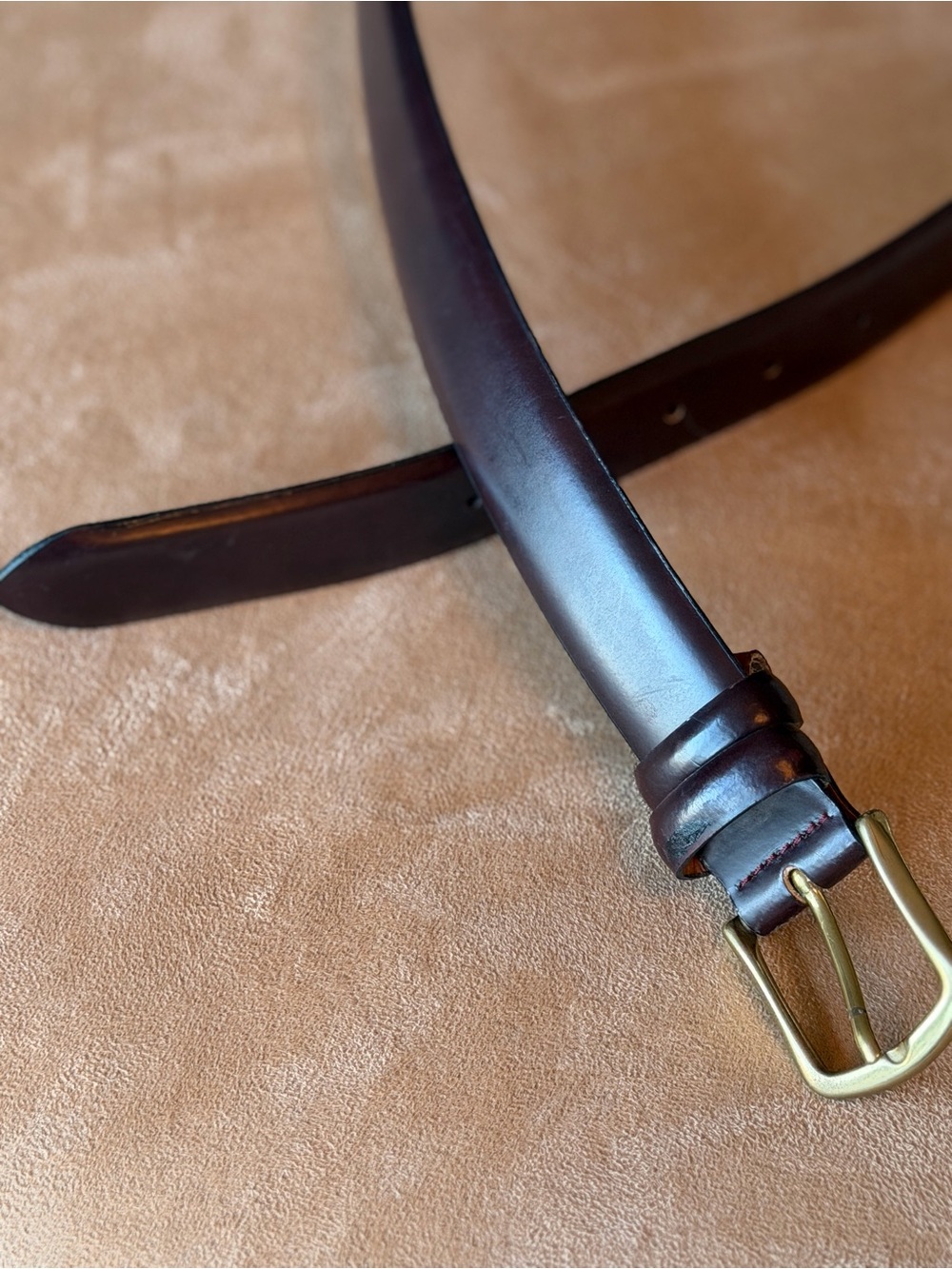 Classic Men's Leather Belt - Dark Brown 36